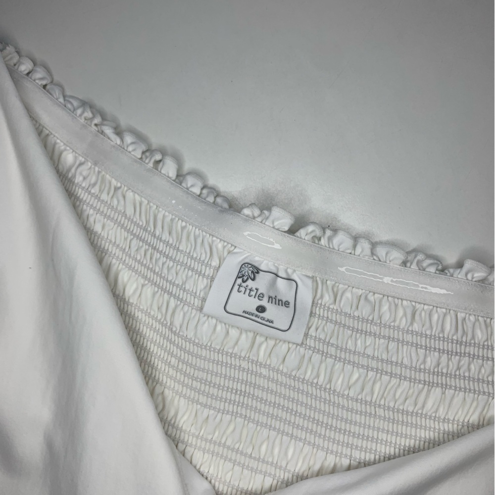Title Nine White Twist Halter Swim Dress - Picture 6 of 7